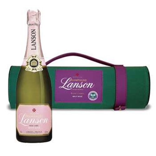 Send Lanson Rose Label NV 75cl in Wimbledon Carry Case Online